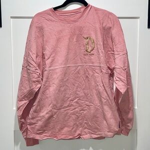 Disneyland Pink Crewneck with Gold Lettering